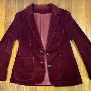 Vintage Oscar de la Renta Burgundy Corduroy Blazer Size 12